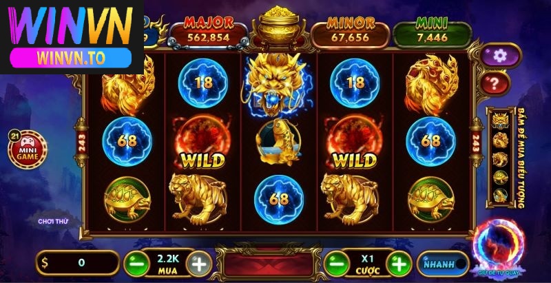Kho Báu Tứ Linh Winvn Siêu Trúng Thưởng Cực Đã 2025 3 Các biểu tượng hũ thưởng trong kho báu tứ linh Winvn